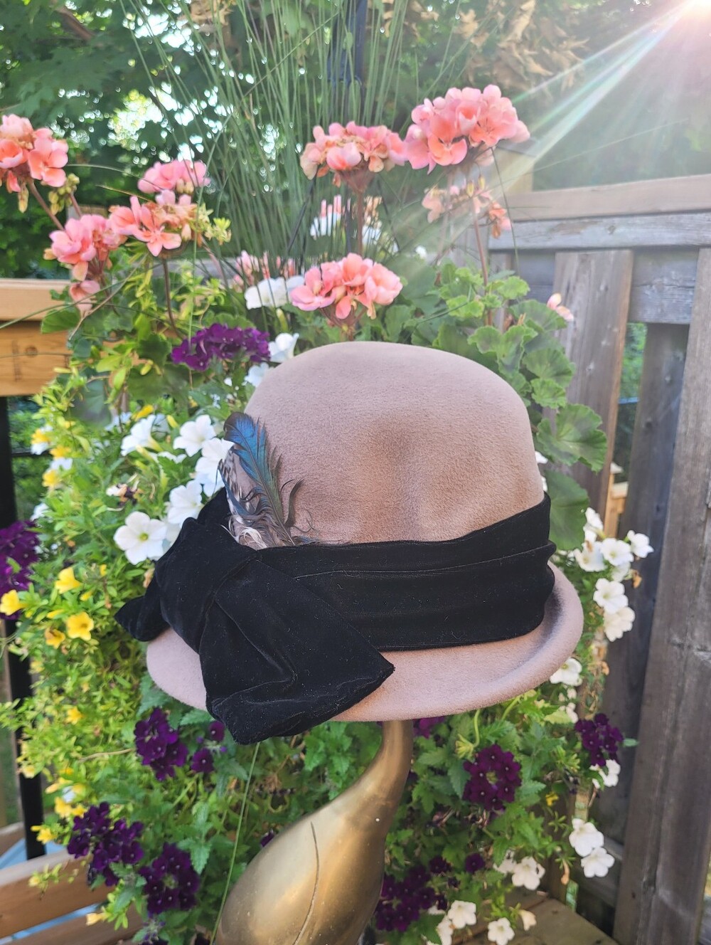 Lilliput Wool Felt Maxi Cloche Hat, 1990s